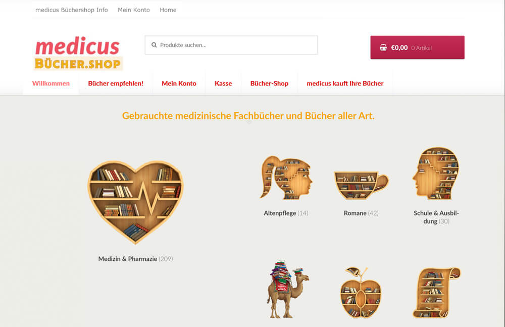 Bücher medicus – Kunde von Zimmermann Webdesign